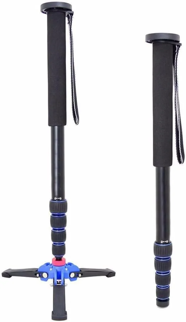 AECAM - سه پایه دوربین آلومینیومی Manbilys A-222 +M-1 Base با ارتفاع 1650 میلی متر، تک پایه و مونوپاد با قفل چرخشی و پایه 3 پایه برای دوربین های کانن، نیکون، DSLR و DV (نارنجی)