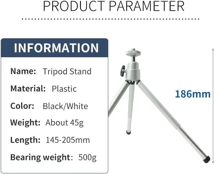 AECAM - سه پایه تلفن همراه، سه پایه کوچک، سبک و انعطاف پذیر، پایه قابل افزایش برای دوربین های DSLR SLR و تلفن همراه، مناسب عکاسی (همراه با نگهدارنده تلفن)