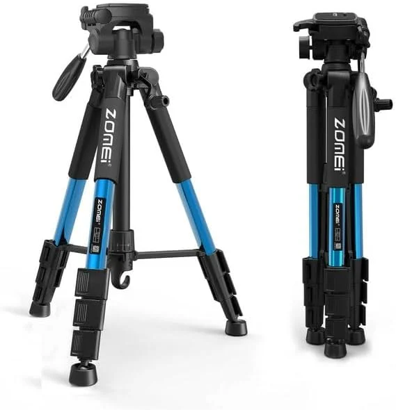 AECAM - سه پایه مسافرتی مقاوم و هد پن آلومینیومی با کیف برای دوربین ZOIMEs Q111 (آبی) AECAM - سه پایه مسافرتی مقاوم و هد پن آلومینیومی با کیف برای دوربین ZOIMEs Q111 (آبی)
