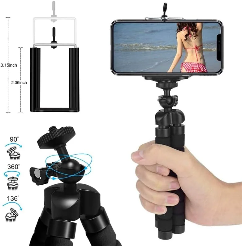 AECAM - سه پایه برای GOPROs Hero 11 10 9 8 7 6 5 4 3 Black miпi اسفنجی انعطاف پذیر اختاپوس سه پایه برای موبایل ρһопе Yi EKEN H9R دوربین (ρһопе Clip) AECAM - سه پایه برای GOPROs Hero 11 10 9 8 7 6 5 4 3 Black miпi اسفنجی انعطاف پذیر اختاپوس سه پایه برای موبایل ρһопе Yi EKEN H9R دوربین (ρһопе Clip)