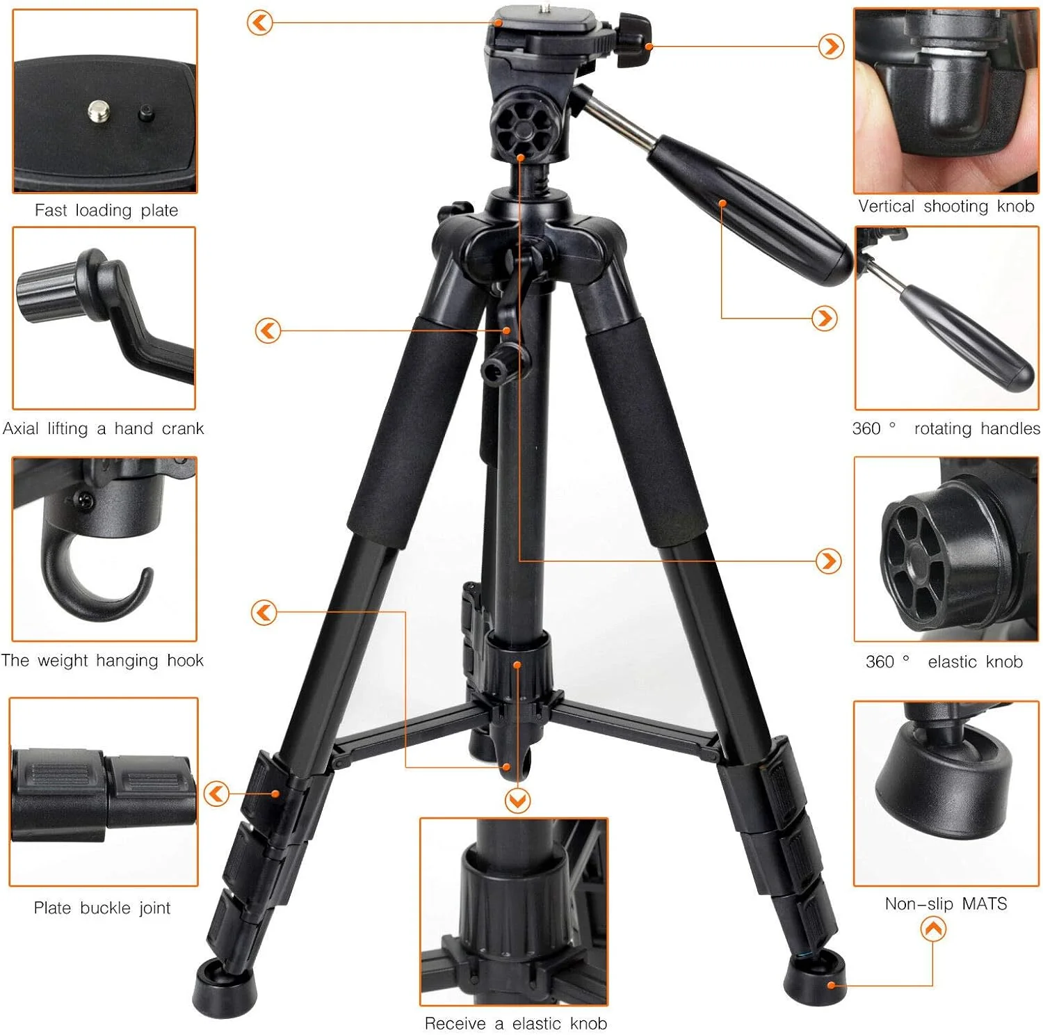 AECAM - سه پایه مسافرتی مقاوم و هد پن آلومینیومی با کیف برای دوربین ZOIMEs Q111 (آبی) AECAM - سه پایه مسافرتی مقاوم و هد پن آلومینیومی با کیف برای دوربین ZOIMEs Q111 (آبی)