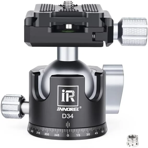 AECAM - هد توپی سه پایه حرفه ای با مرکز ثقل پایین 360 CNC 28mm/34mm توپی برای سه پایه تک پایه بار 10kg/15kg (D34) AECAM - هد توپی سه پایه حرفه ای با مرکز ثقل پایین 360 CNC 28mm/34mm توپی برای سه پایه تک پایه بار 10kg/15kg (D34)