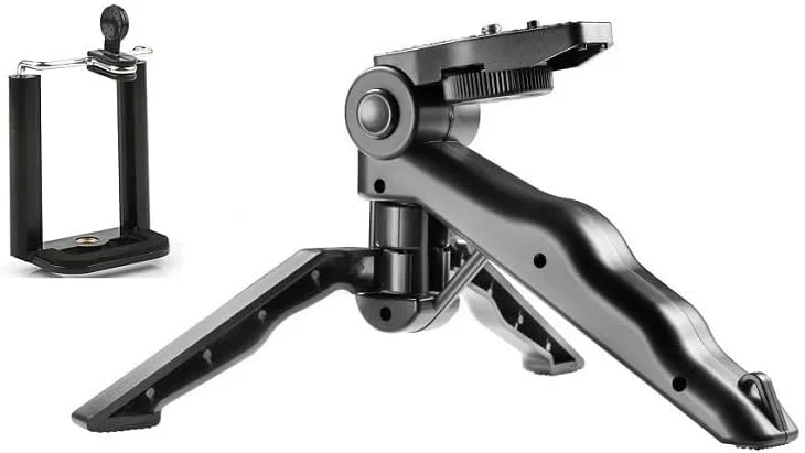 AECAM - تک پایه های پخش زنده قابل حمل 360 درجه، نگهدارنده پایه انعطاف پذیر چند زاویه، سه پایه کوچک، گیره طراحی ضد لغزش