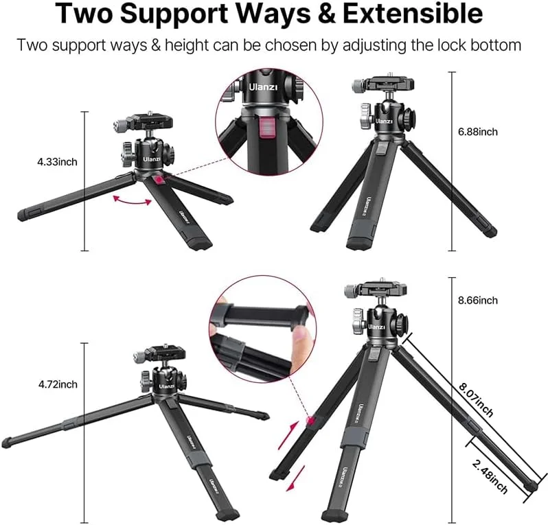 AECAM - سه پایه فلزی سبک ULANZI MT-24 𝖵log Lite با هد توپی، قابل افزایش طول، 1/4 اینچ، پایه تک پایه، کفشک سرد، Arca Quick Swiss، حداکثر بار 2.5 کیلوگرم (پایه با هد توپی) AECAM - سه پایه فلزی سبک ULANZI MT-24 𝖵log Lite با هد توپی، قابل افزایش طول، 1/4 اینچ، پایه تک پایه، کفشک سرد، Arca Quick Swiss، حداکثر بار 2.5 کیلوگرم (پایه با هد توپی)