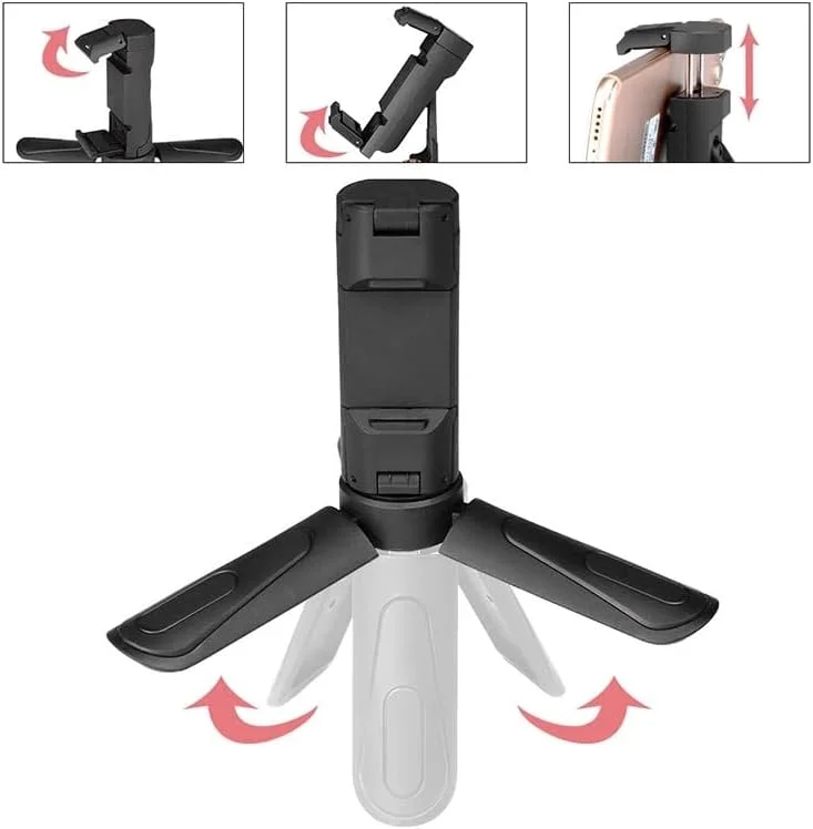 AECAM - سه پایه Officia KT-18 کوچک برای موبایل، استند نگهدارنده دوربین، تثبیت کننده با سر انعطاف پذیر و زاویه ارتفاع (قرمز)