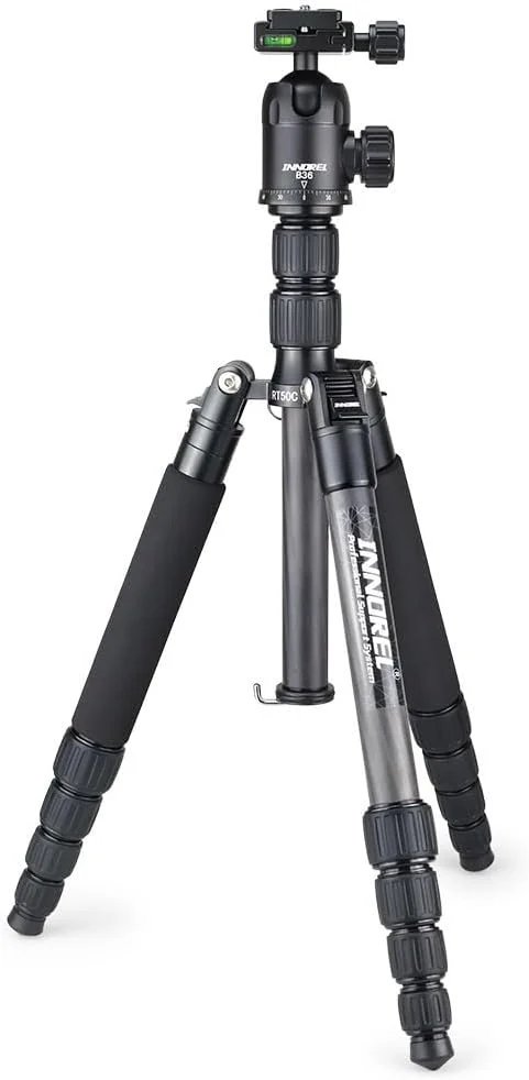 AECAM - RT50C سه پایه دوربین حرفه ای فیبر کربنی، سه پایه مسافرتی جمع و جور، تک پایه های ویدیویی با صفحه رهاسازی سریع و هد توپی (RT50C) AECAM - RT50C سه پایه دوربین حرفه ای فیبر کربنی، سه پایه مسافرتی جمع و جور، تک پایه های ویدیویی با صفحه رهاسازی سریع و هد توپی (RT50C)