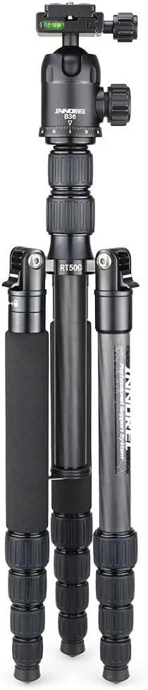 AECAM - RT50C سه پایه دوربین حرفه ای فیبر کربنی، سه پایه مسافرتی جمع و جور، تک پایه های ویدیویی با صفحه رهاسازی سریع و هد توپی (RT50C) AECAM - RT50C سه پایه دوربین حرفه ای فیبر کربنی، سه پایه مسافرتی جمع و جور، تک پایه های ویدیویی با صفحه رهاسازی سریع و هد توپی (RT50C)