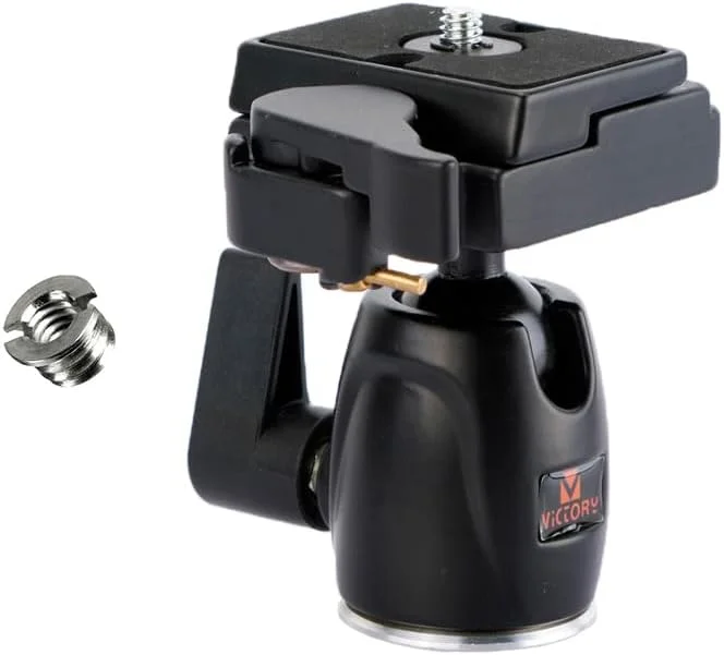 AECAM - سر توپی کوچک با چرخش 360 درجه و پیچ 1/4 اینچی برای سه پایه، تک پایه دوربین DSLR، فلاش، پایه نور و لوازم جانبی عکس و فیلم (02) AECAM - سر توپی کوچک با چرخش 360 درجه و پیچ 1/4 اینچی برای سه پایه، تک پایه دوربین DSLR، فلاش، پایه نور و لوازم جانبی عکس و فیلم (02)