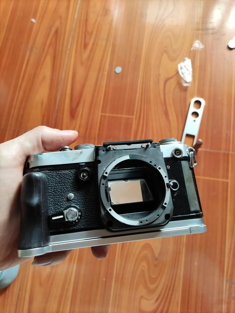 AECAM - براکت L شکل چوبی آبنوس فوق سبک، پایه صفحه هد توپی سه پایه و دسته گریپ برای لوازم جانبی دوربین فیلمی NIKONs F2 (04)