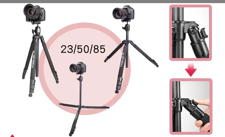 AECAM - 6662A سه پایه دوربین حرفه ای و انعطاف پذیر برای دوربین های دیجیتال DSLR SLR نیکون، کانن، سونی، فوجی و پنتاکس AECAM - 6662A سه پایه دوربین حرفه ای و انعطاف پذیر برای دوربین های دیجیتال DSLR SLR نیکون، کانن، سونی، فوجی و پنتاکس