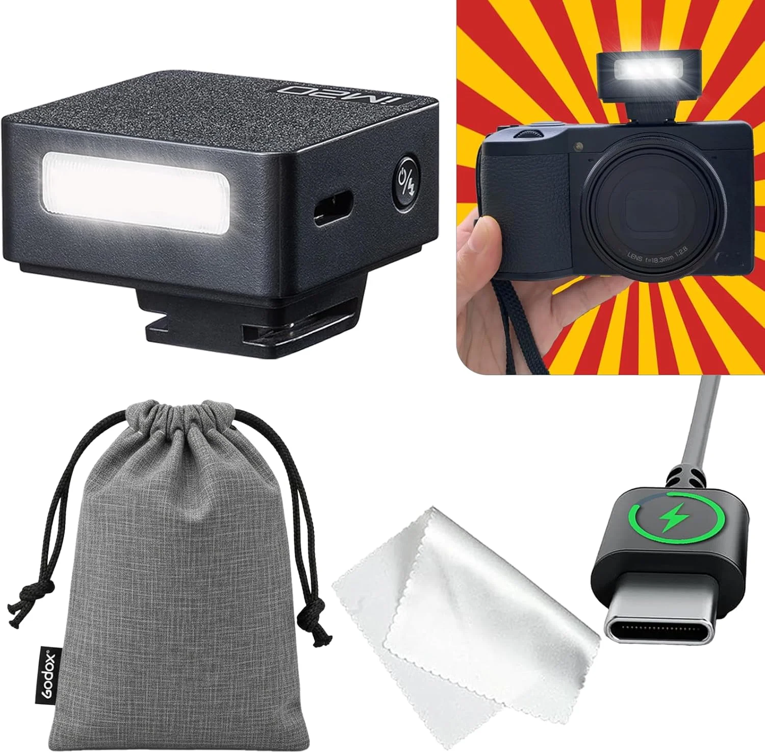 فلاش دوربین گودکس iM20 - شارژ USB C / 5 سطح / باتری داخلی 470 میلی آمپر ساعت / GN10 / 440 فلاش با قدرت کامل / زمان بازیافت 3 ثانیه / فلاش دستی گودکس برای Sony zv1 / Sony zve10 / و غیره. مناسب برای ZV-1F نیست فلاش دوربین گودکس iM20 - شارژ USB C / 5 سطح / باتری داخلی 470 میلی آمپر ساعت / GN10 / 440 فلاش با قدرت کامل / زمان بازیافت 3 ثانیه / فلاش دستی گودکس برای Sony zv1 / Sony zve10 / و غیره. مناسب برای ZV-1F نیست