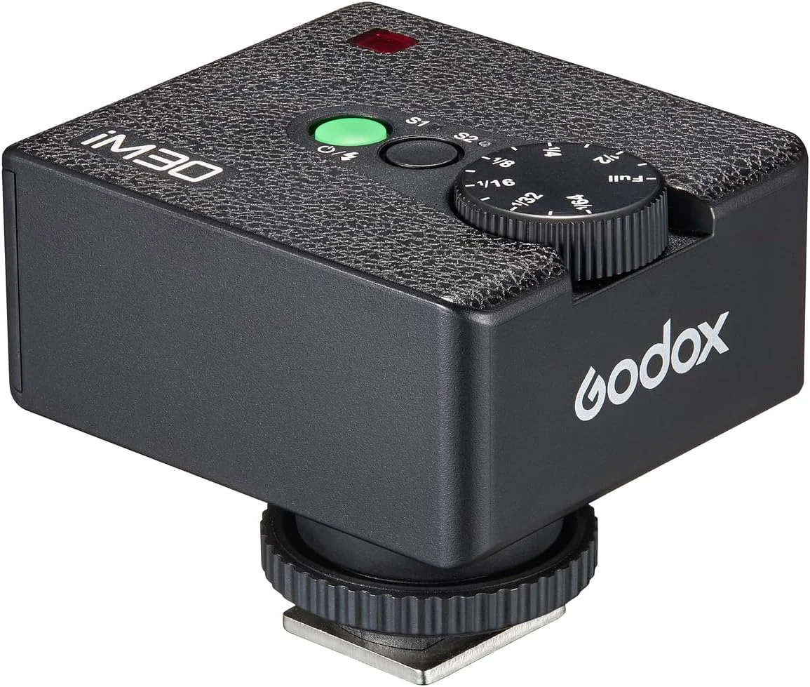 فلاش اسپیدلایت کوچک گودکس IM30، سایز جیبی ۷۸ گرمی، ۷ سطح تنظیم نور، GN15، باطری ۲×AAA با ۲۳۰ فلاش با قدرت کامل و زمان بازیافت ۳.۶ ثانیه، سازگار با دوربین های کانن/نیکون/سونی/فوجی فیلم/المپوس