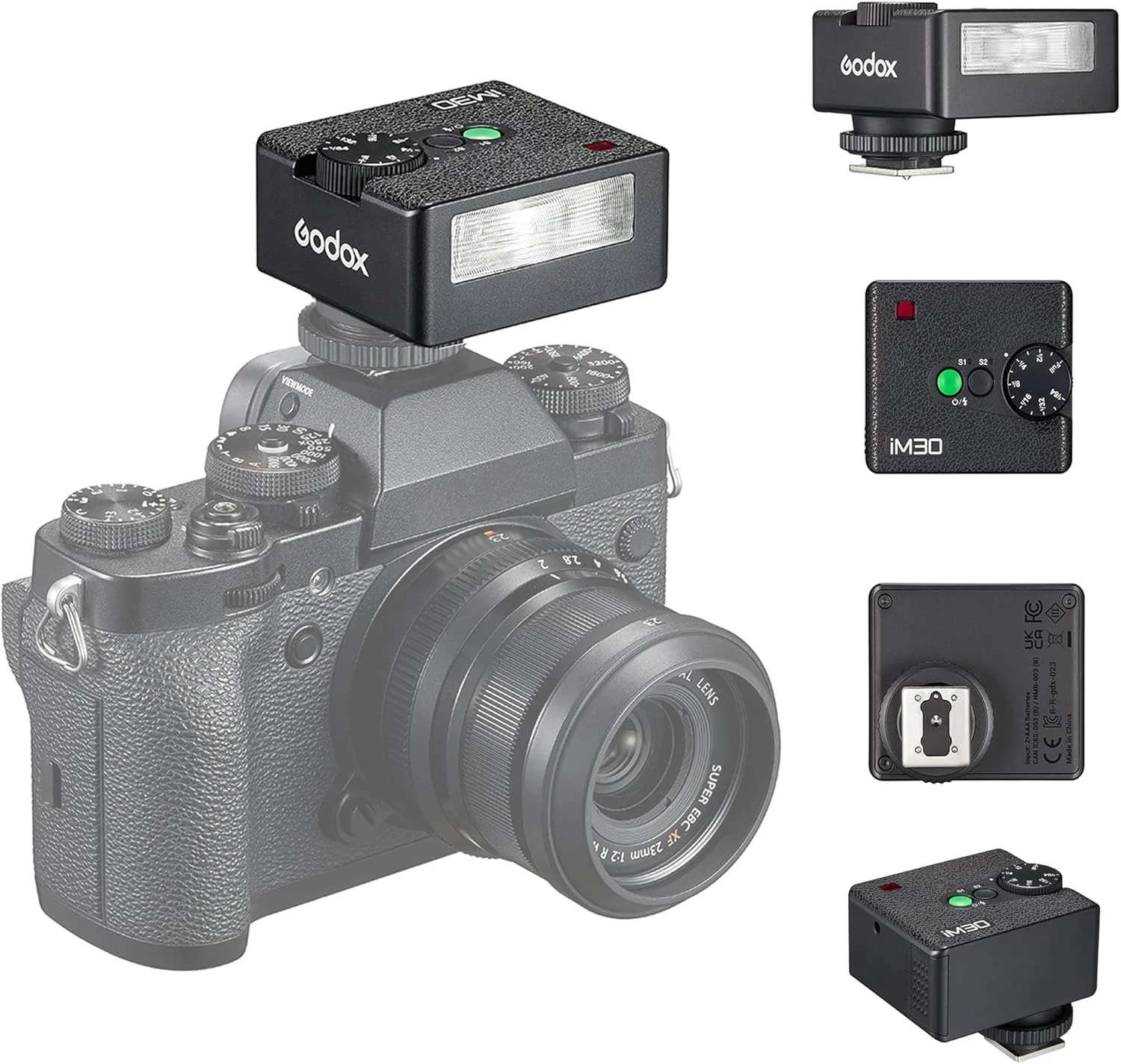 فلاش دوربین گودکس iM30 مینی اسپیدلایت GN15 با 13 سطح قدرت فلاش، CCT 6500K±200K با کنترل نوری S1/S2 برای دوربین های سونی کانن نیکون فوجی المپوس فلاش دوربین گودکس iM30 مینی اسپیدلایت GN15 با 13 سطح قدرت فلاش، CCT 6500K±200K با کنترل نوری S1/S2 برای دوربین های سونی کانن نیکون فوجی المپوس