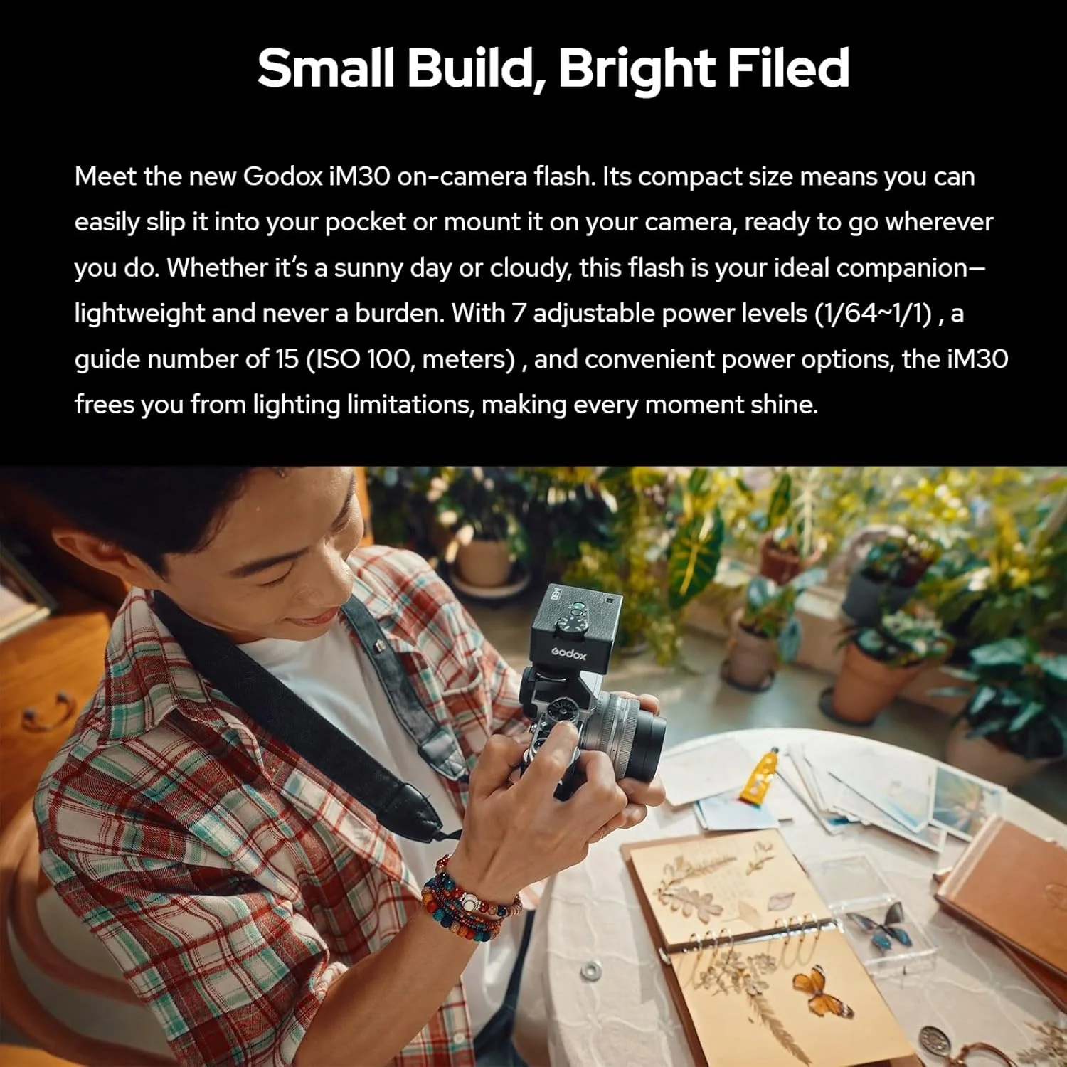 فلاش دوربین گودکس iM30 مینی اسپیدلایت GN15 با 13 سطح قدرت فلاش، CCT 6500K±200K با کنترل نوری S1/S2 برای دوربین های سونی کانن نیکون فوجی المپوس فلاش دوربین گودکس iM30 مینی اسپیدلایت GN15 با 13 سطح قدرت فلاش، CCT 6500K±200K با کنترل نوری S1/S2 برای دوربین های سونی کانن نیکون فوجی المپوس