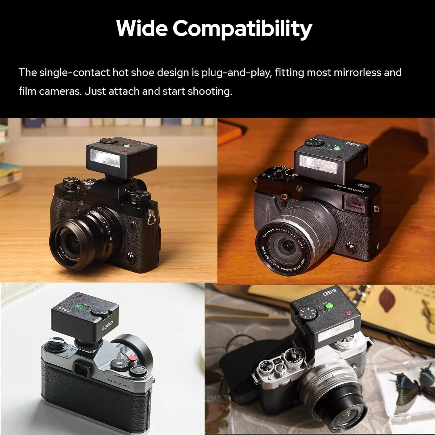 فلاش دوربین گودکس iM30 مینی اسپیدلایت GN15 با 13 سطح قدرت فلاش، CCT 6500K±200K با کنترل نوری S1/S2 برای دوربین های سونی کانن نیکون فوجی المپوس فلاش دوربین گودکس iM30 مینی اسپیدلایت GN15 با 13 سطح قدرت فلاش، CCT 6500K±200K با کنترل نوری S1/S2 برای دوربین های سونی کانن نیکون فوجی المپوس