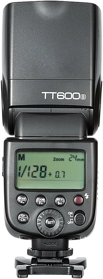 فلاش اسپیدلایت گودکس TT600S برای دوربین سونی، GN60 سیستم وایرلس X 2.4G همگام‌سازی پرسرعت 1/8000S 5600K±200K زمان بازیافت 0.1 تا 2.6 ثانیه، 22 مرحله خروجی نیرو: 1/1 تا 1/128 برای دوربین‌های سونی
