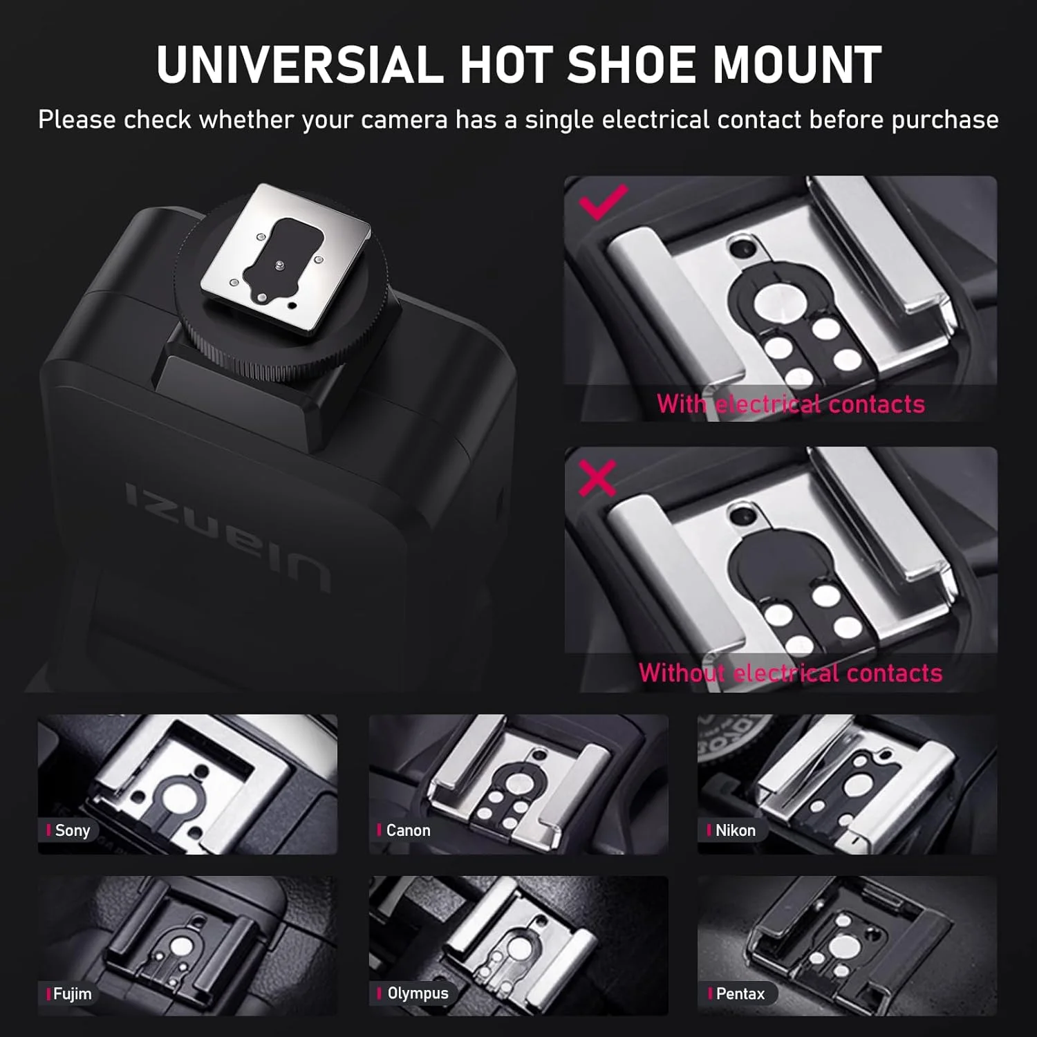 فلاش دوربین Ulanzi F32 با GN32 / CCT 5600K برای دوربین های دیجیتال SLR کانن/فوجی/سونی/نیکون/پاناسونیک المپوس پنتاکس و سایر دوربین های دیجیتال با کفشک اتصال تکی