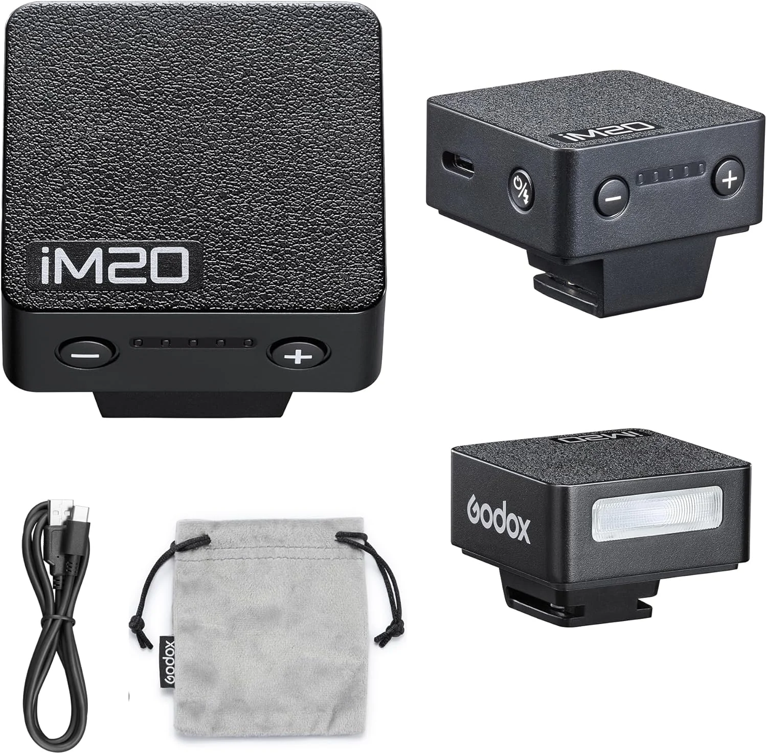 فلاش دوربین مینی GODOX iM20، 440 فلاش با قدرت کامل، فلاش اسپیدلایت مینی iFlash با تنظیم پنج سطحی، زمان بازیافت 3 ثانیه، باتری لیتیوم یونی 470 میلی آمپر ساعت