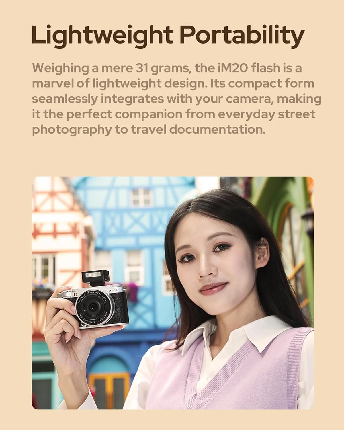 فلاش دوربین مینی GODOX iM20، 440 فلاش با قدرت کامل، فلاش اسپیدلایت مینی iFlash با تنظیم پنج سطحی، زمان بازیافت 3 ثانیه، باتری لیتیوم یونی 470 میلی آمپر ساعت