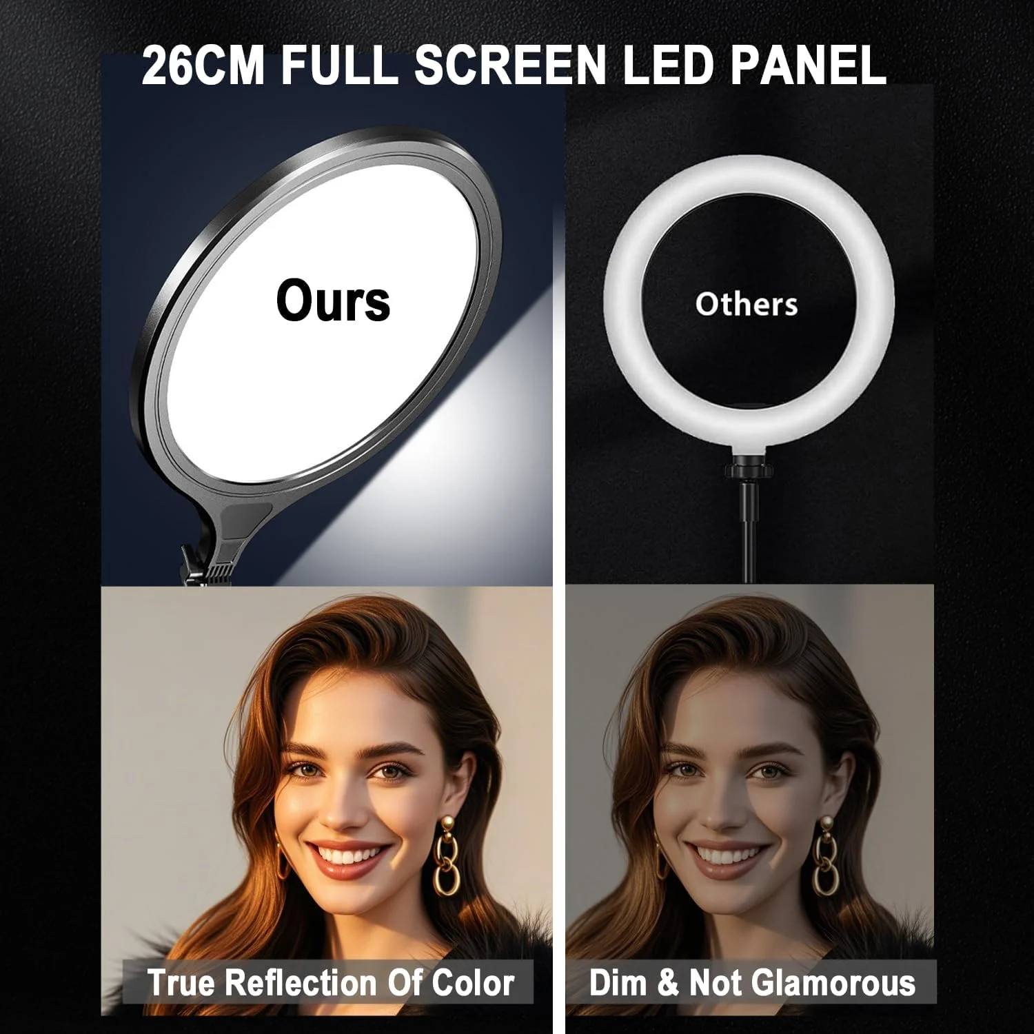 کیت نور سلفی تلفن رومیزی برای فیلمبرداری ویدئویی، چراغ حلقه ای رومیزی با پایه قابل افزایش، نورپردازی لامپ رومیزی قابل تنظیم برای جلسات زوم، پخش زنده، فیلمبرداری، ضبط، تماس های ویدئویی