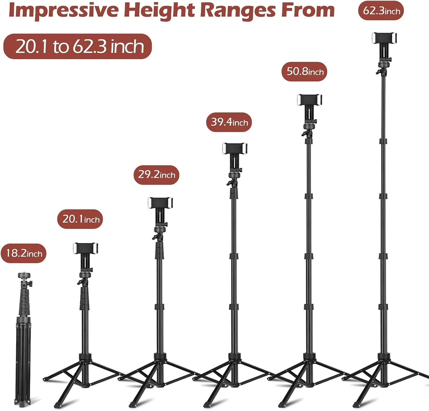 حلقه نور ال ای دی 12 اینچی UBeesize با پایه سه پایه و نگهدارنده تلفن، حلقه نور سلفی برای کنفرانس ویدیویی، سازگار با تلفن های آیفون و اندروید و دوربین ها