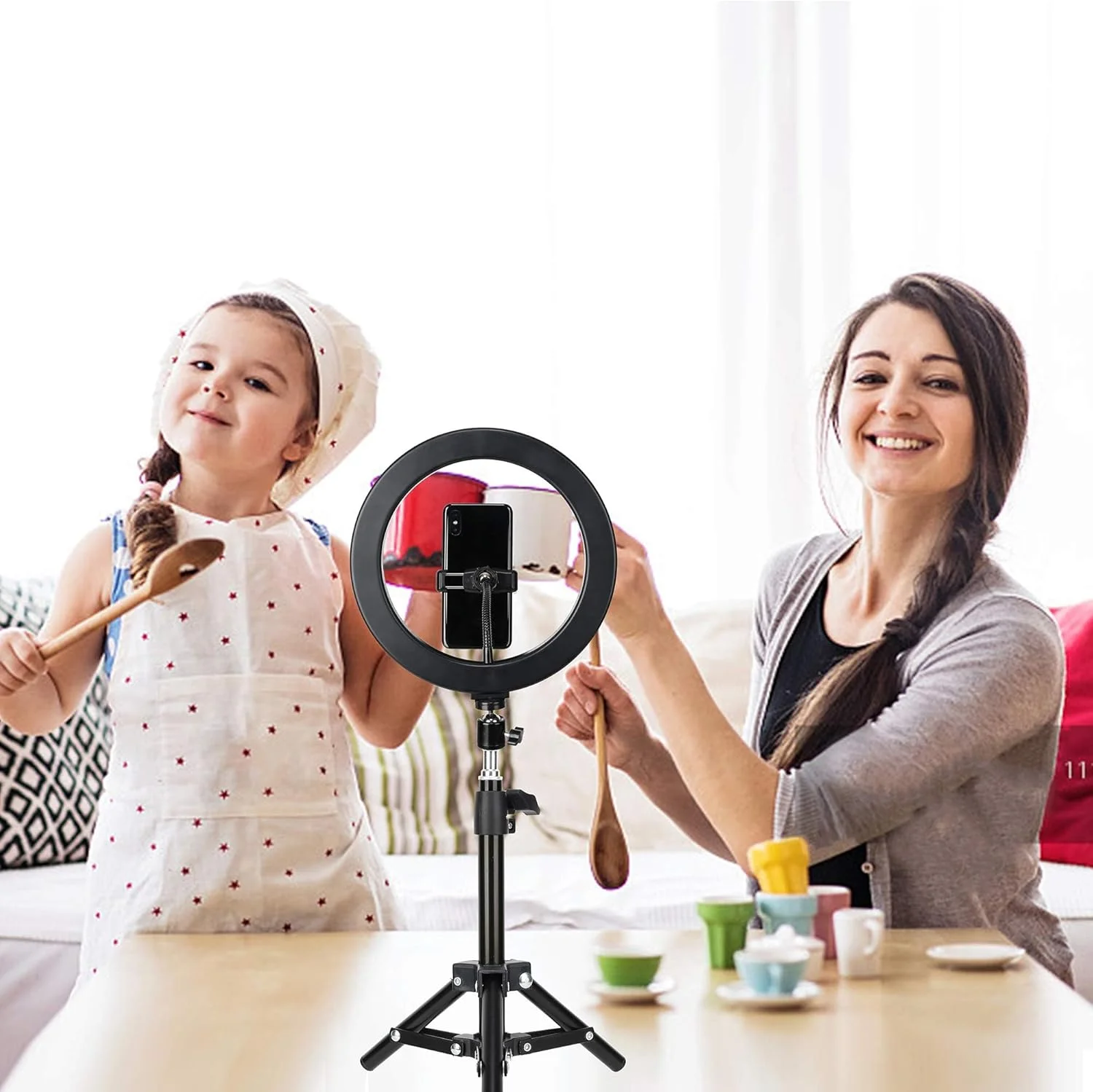 نور حلقه ای سلفی 10 اینچی با پایه سه پایه، نور حلقه ای رومیزی قابل تنظیم با نگهدارنده تلفن همراه و کیف نگهداری، 3 حالت رنگ قابل تنظیم، نور پرکننده گیره ای کنفرانس ویدیویی برای آرایش، TikTok، سلفی نور حلقه ای سلفی 10 اینچی با پایه سه پایه، نور حلقه ای رومیزی قابل تنظیم با نگهدارنده تلفن همراه و کیف نگهداری، 3 حالت رنگ قابل تنظیم، نور پرکننده گیره ای کنفرانس ویدیویی برای آرایش، TikTok، سلفی