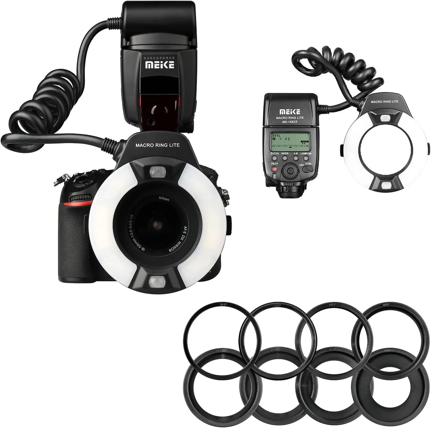 فلاش حلقوی ماکرو MEKE MK-14EXT-N I-TTL سازگار با Nikon D7100 D7000 D5200 D5100 D5000 D3500 D3200 D3100 D90 D300S D600 با لامپ LED AF Assist فلاش حلقوی ماکرو MEKE MK-14EXT-N I-TTL سازگار با Nikon D7100 D7000 D5200 D5100 D5000 D3500 D3200 D3100 D90 D300S D600 با لامپ LED AF Assist