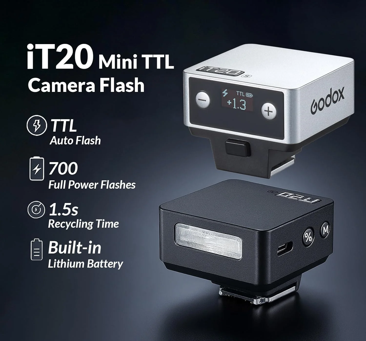 فلاش کوچک دوربین GODOX IT20 N TTL، فلاش بی سیم 2.4G IT20N با فیلتر رنگی، سازگار با Nikon Z6III Z8 Z5 Z50II Z50 Zfc Z6II Z30 Z6 Z50II Z7II Z8 Z9