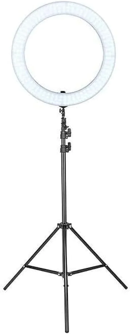 حلقه نور ال ای دی ۱۴ اینچی عکاسی با پایه، سفید چند رنگ