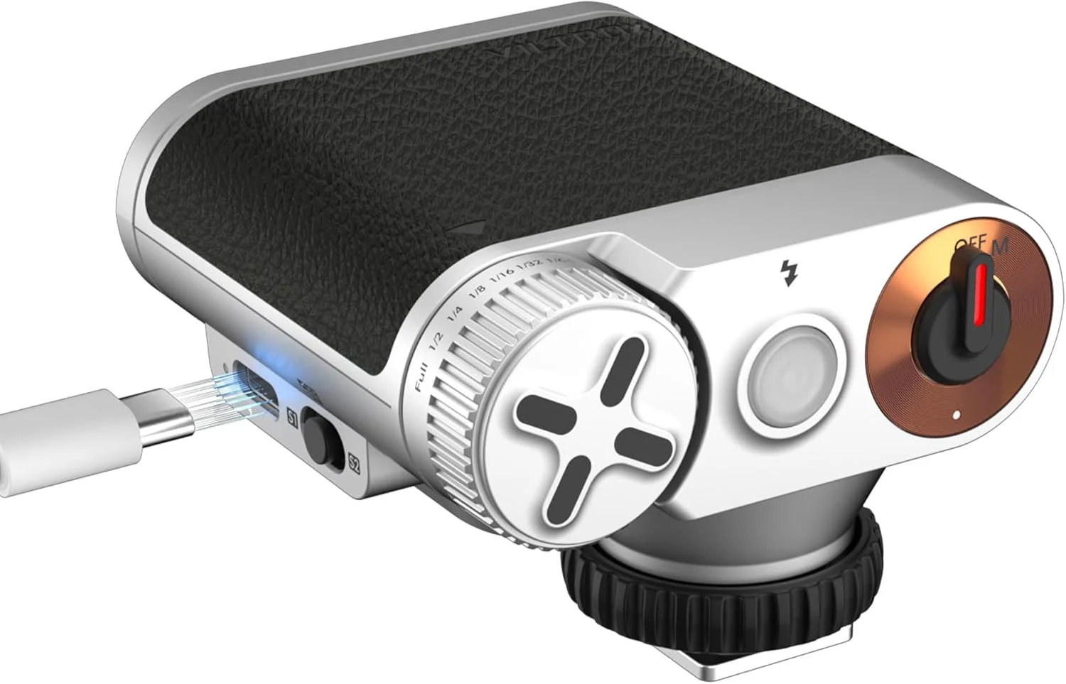 فلاش رترو 24 وات VILTROX برای دوربین، فلاش کوچک دوربین با بازیافت 0.1-1.5 ثانیه، فلاش مینی 800 میلی آمپر ساعتی روی دوربین GN12 با 7 سطح، کنترل نوری S1/S2 برای سونی فوجی فیلم کانن نیکون المپوس (Z1+)