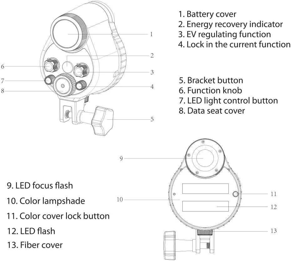 فلاش استروب غواصی ضد آب ST-100-Pro حداکثر 100 متر، 5600K با کابل نوری و محفظه غواصی برای عکاسی زیر آب HELEMIY