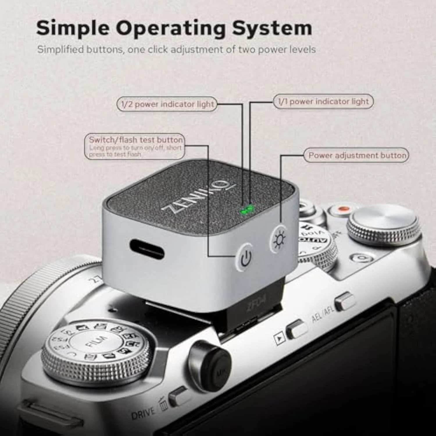 فلاش دوربین مینی، فلاش سبک وزن روی دوربین، فلاش اسپیدلایت مینی، CCT 6500K±200K، نور فلاش با قدرت کامل 372 با پایه هات شو جهانی مناسب برای دوربین های کانن، نیکون، سونی، فوجی، لایکا