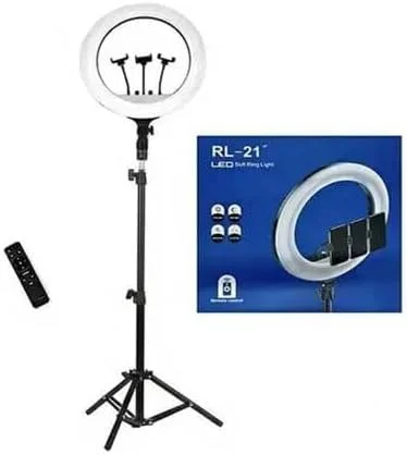 رینگ لایت نرم 21 اینچی برای تلفن های هوشمند، دوربین، ویدیوهای یوتیوب و تیک تاک به همراه سه پایه و 3 نگهدارنده تلفن رینگ لایت نرم 21 اینچی برای تلفن های هوشمند، دوربین، ویدیوهای یوتیوب و تیک تاک به همراه سه پایه و 3 نگهدارنده تلفن