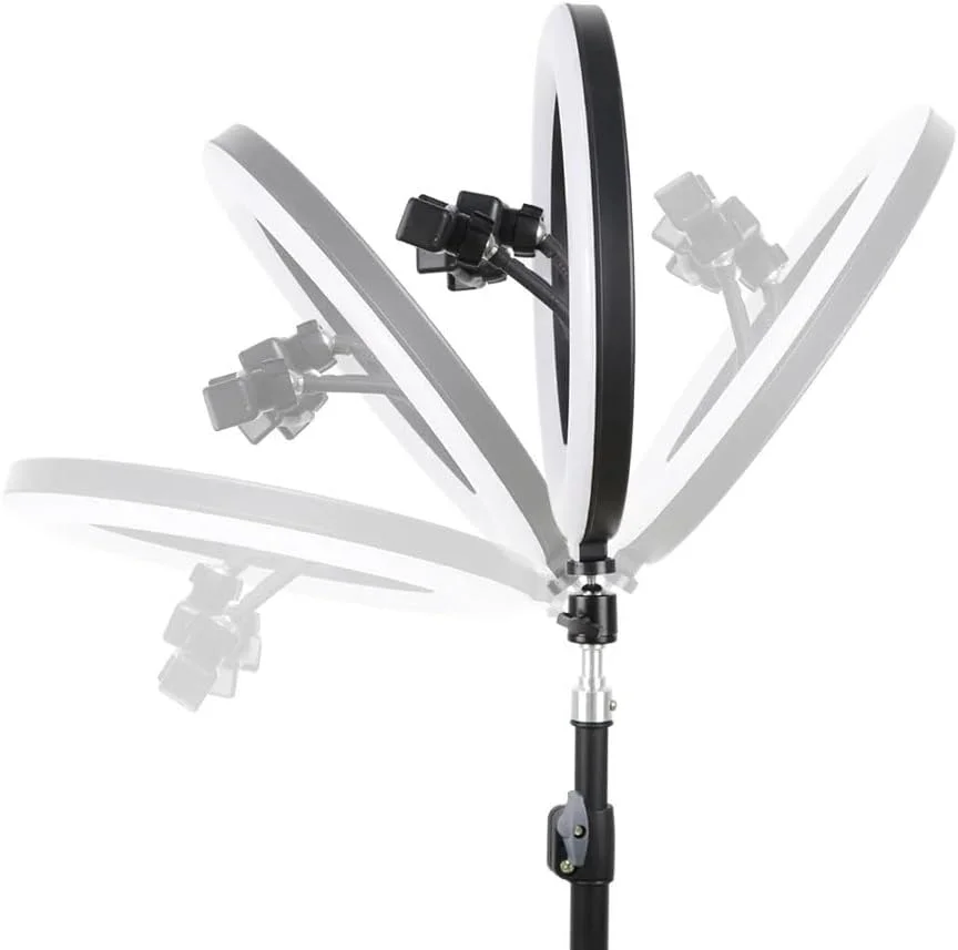 نور حلقه ای ال ای دی RL-14، نور ملایم حلقه ای 14 اینچی برای تلفن های هوشمند، دوربین، ویدیوهای یوتیوب و تیک تاک به همراه سه پایه و 3 نگهدارنده تلفن