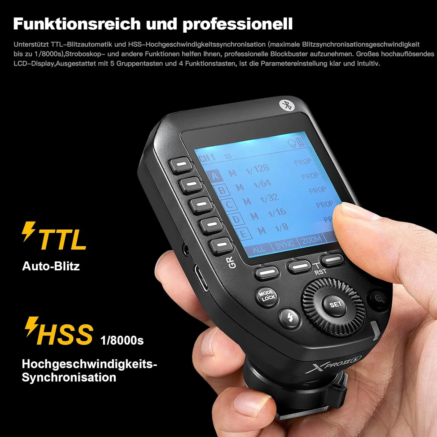 فرستنده LCD پرسرعت Godox XPro II-N-TTL 2.4G برای دوربین های نیکون D5 D4 D60 D800 D5000 D5100 D5300 D7000 D70S D7C0 D750 D7100 DSLR فرستنده LCD پرسرعت Godox XPro II-N-TTL 2.4G برای دوربین های نیکون D5 D4 D60 D800 D5000 D5100 D5300 D7000 D70S D7C0 D750 D7100 DSLR