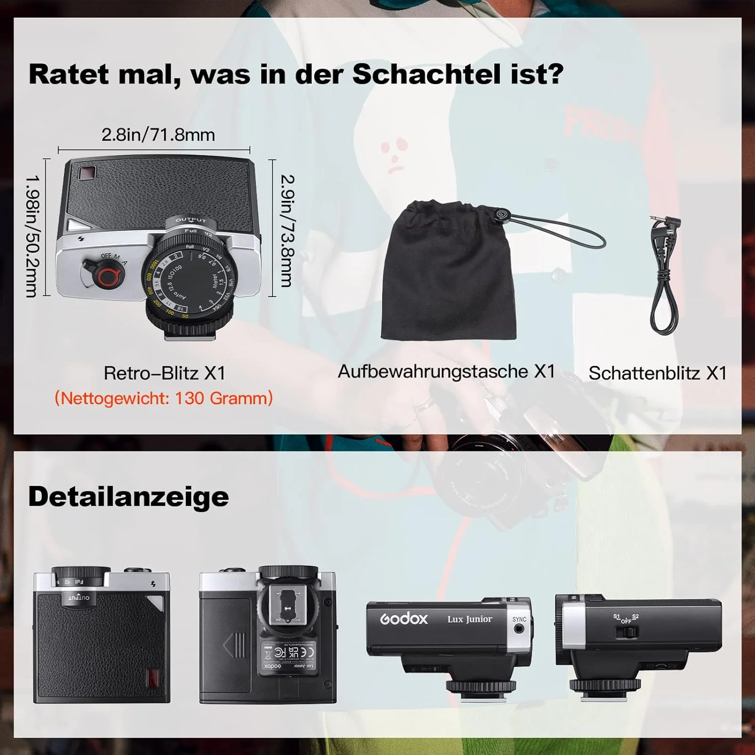 فلاش دوربین گودکس Lux Junior با طراحی کلاسیک