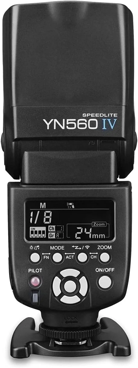 فلاش اسپیدلایت بیسیم YONGNUO YN560IV YN560 IV YN-560 IV، GN58 دستی چندگانه مستر + فلاش اسلیو، سیستم ماشه داخلی، صفحه نمایش LCD نگاتیو
