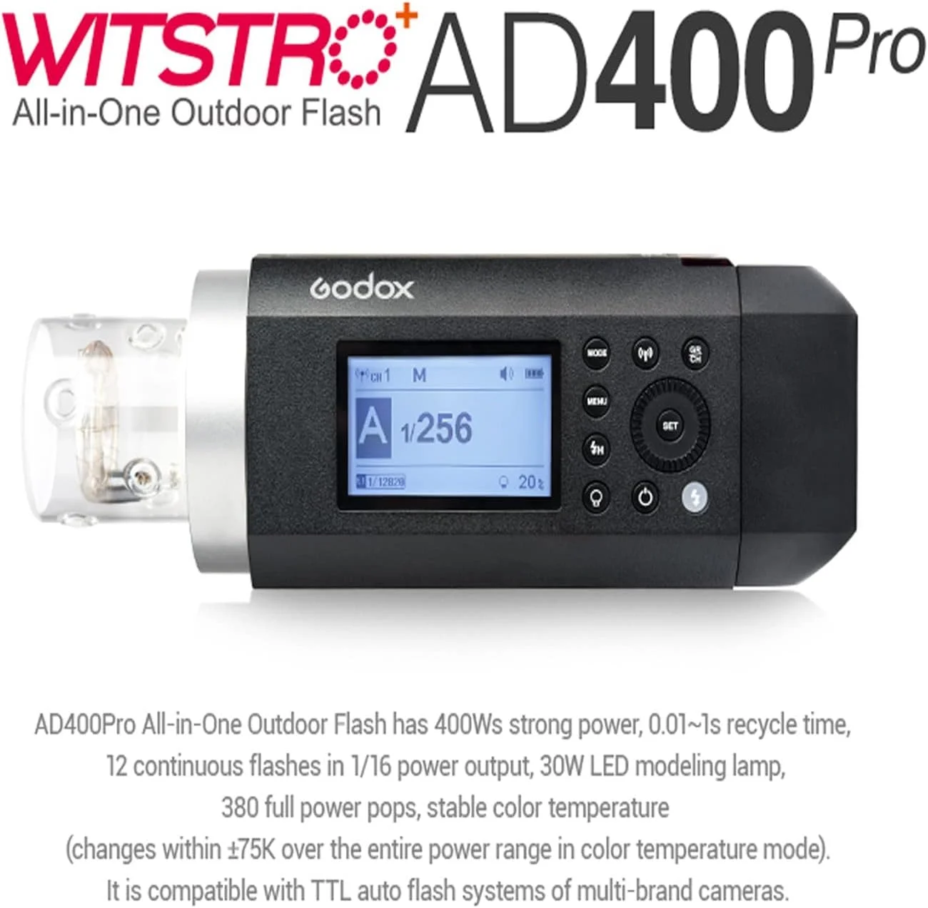 فلاش بیرونی همه کاره گودکس AD400Pro WITSTRO
