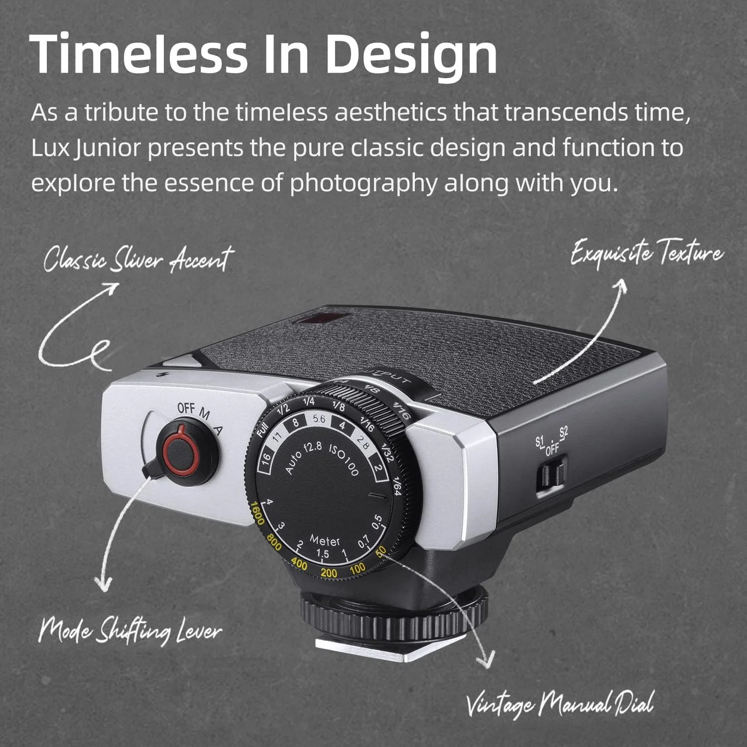 فلاش رترو گودکس Lux Junior با دمای رنگی 6000k±200k، سازگار با اکثر برندهای دوربین مانند فوجی، کانن، نیکون، سونی