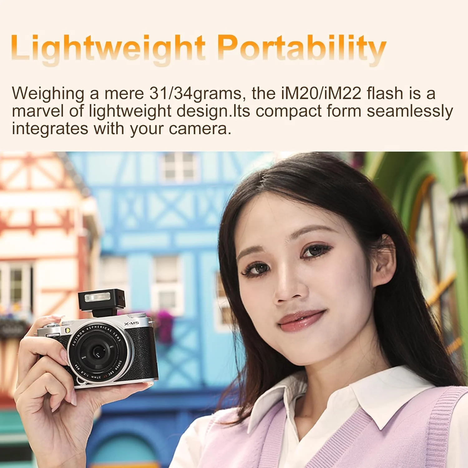 فلاش دوربین کوچک Godox IM20، زمان بازیافت 3 ثانیه، 440 فلاش با قدرت کامل، باتری لیتیومی داخلی برای دوربین های فوجی، کانن، نیکون، سونی و المپوس