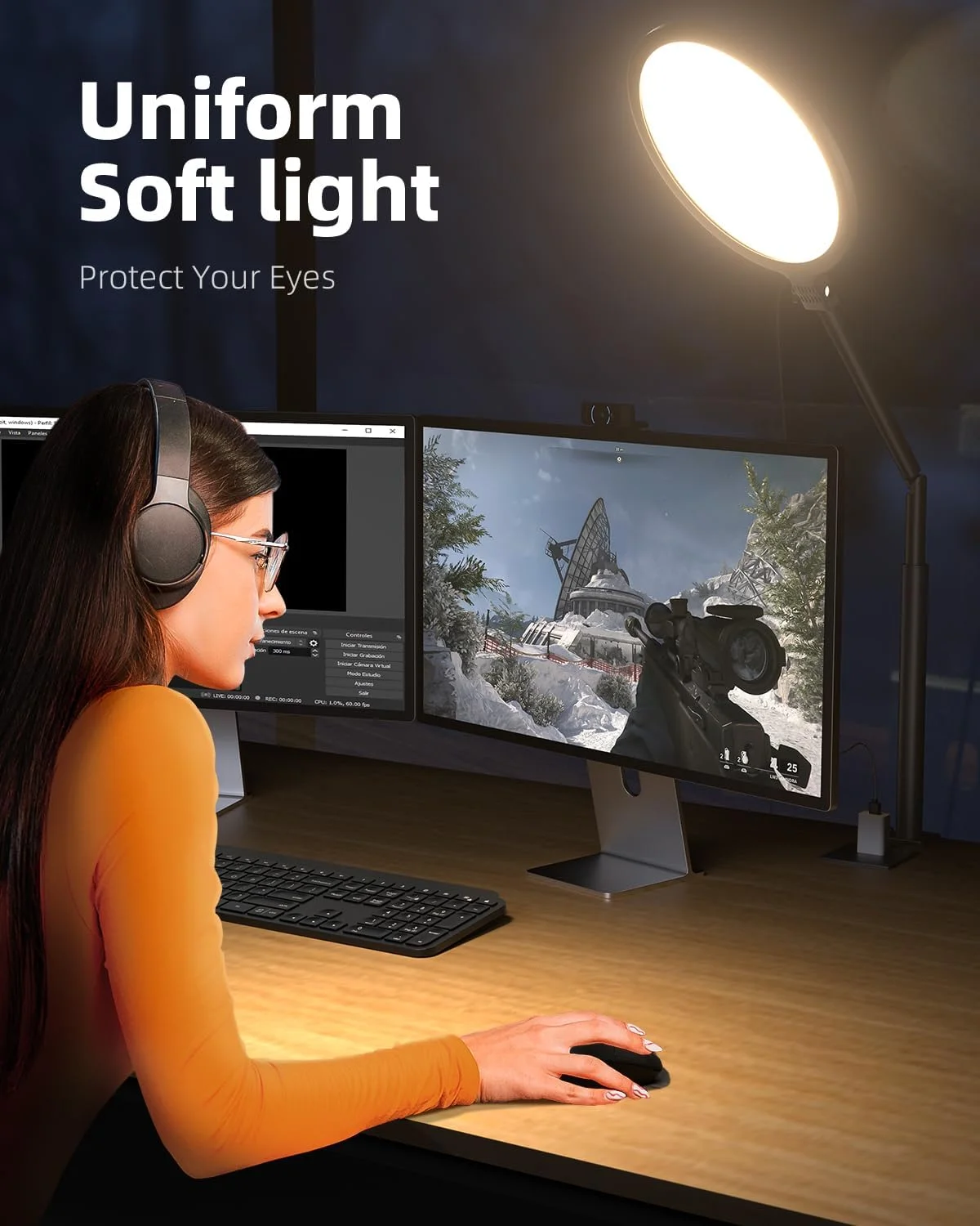 نور حلقه ای رومیزی 10.2 اینچی Weilisi با پایه برای تماس های ویدیویی، نور حلقه ای برای میز با گیره، چرخش 360 درجه و ارتفاع قابل تنظیم، چراغ مطالعه بازویی برای دفتر کار خانگی، پادکست، بازی، ضبط نور حلقه ای رومیزی 10.2 اینچی Weilisi با پایه برای تماس های ویدیویی، نور حلقه ای برای میز با گیره، چرخش 360 درجه و ارتفاع قابل تنظیم، چراغ مطالعه بازویی برای دفتر کار خانگی، پادکست، بازی، ضبط