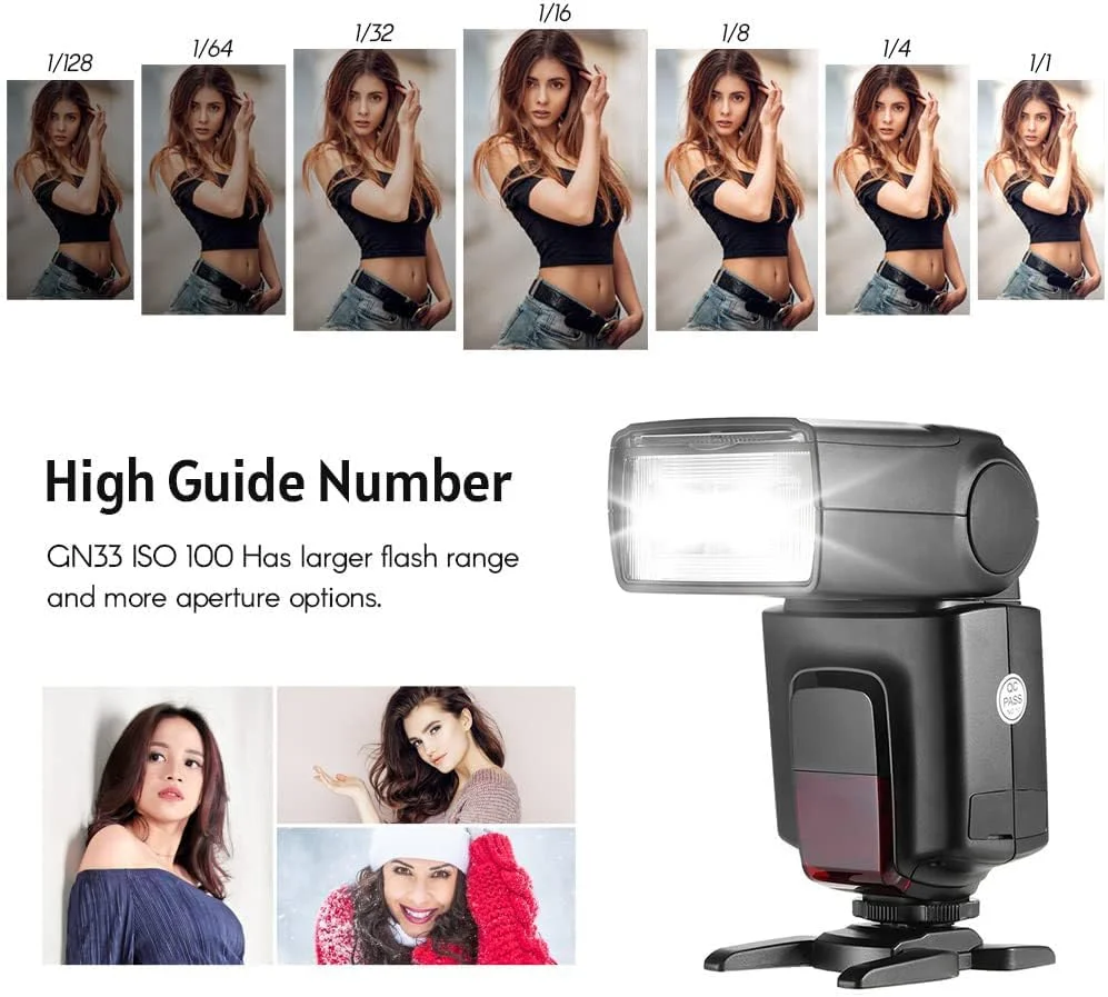 فلاش اکسترنال یونیورسال KASTWAVE TT520Ⅱ به همراه فرستنده تریگر وایرلس AT-16 2.4G با عدد راهنمای 33 و حالت های S1 S2 جایگزین برای Canon Nikon Pentax