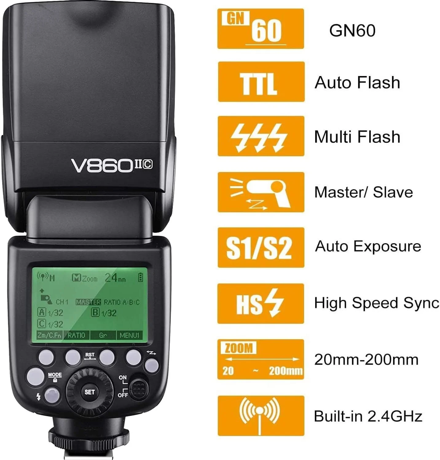 کیت فلاش لیتیوم-یون TTL گودکس VING V860IIC برای دوربین های کانن