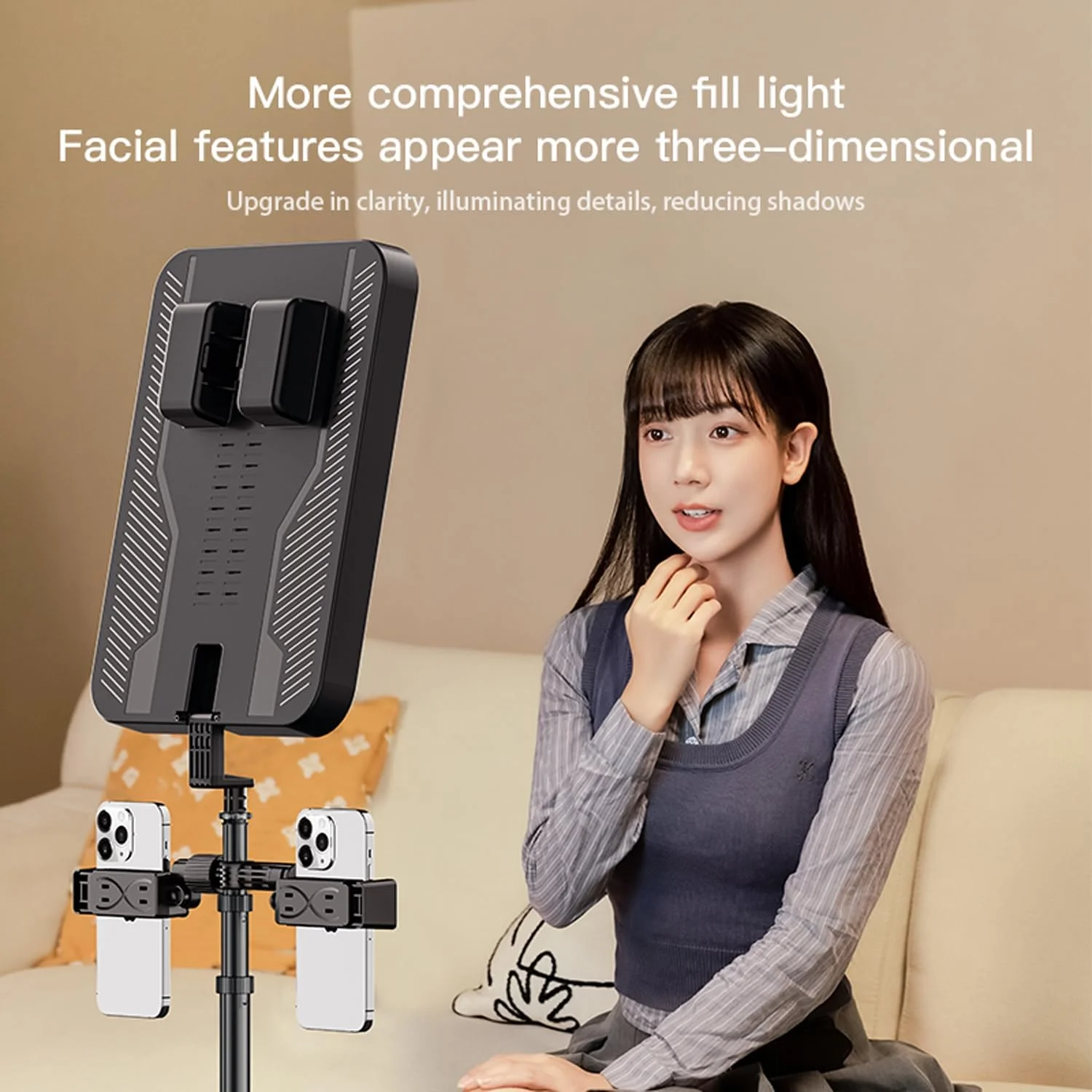 نور سلفی Tycom با پایه سه پایه 14 اینچ (33 * 22 سانتی متر)، چراغ حلقه ای سلفی برای گوشی با باتری، چراغ مستطیلی LED برای ولاگ، رسانه های اجتماعی، تماس های ویدیویی (مستطیلی مشکی 170 سانتی متر) نور سلفی Tycom با پایه سه پایه 14 اینچ (33 * 22 سانتی متر)، چراغ حلقه ای سلفی برای گوشی با باتری، چراغ مستطیلی LED برای ولاگ، رسانه های اجتماعی، تماس های ویدیویی (مستطیلی مشکی 170 سانتی متر)