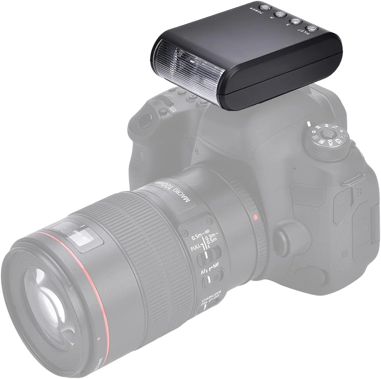 فلاش روی دوربین، فلاش الکترونیکی، فلاش کوچک قابل حمل با پایه هات شو برای دوربین های DSLR، دارای سنسور دیجیتال Slave و پیش فلاش اتوماتیک، برای هر دوربین دیجیتال