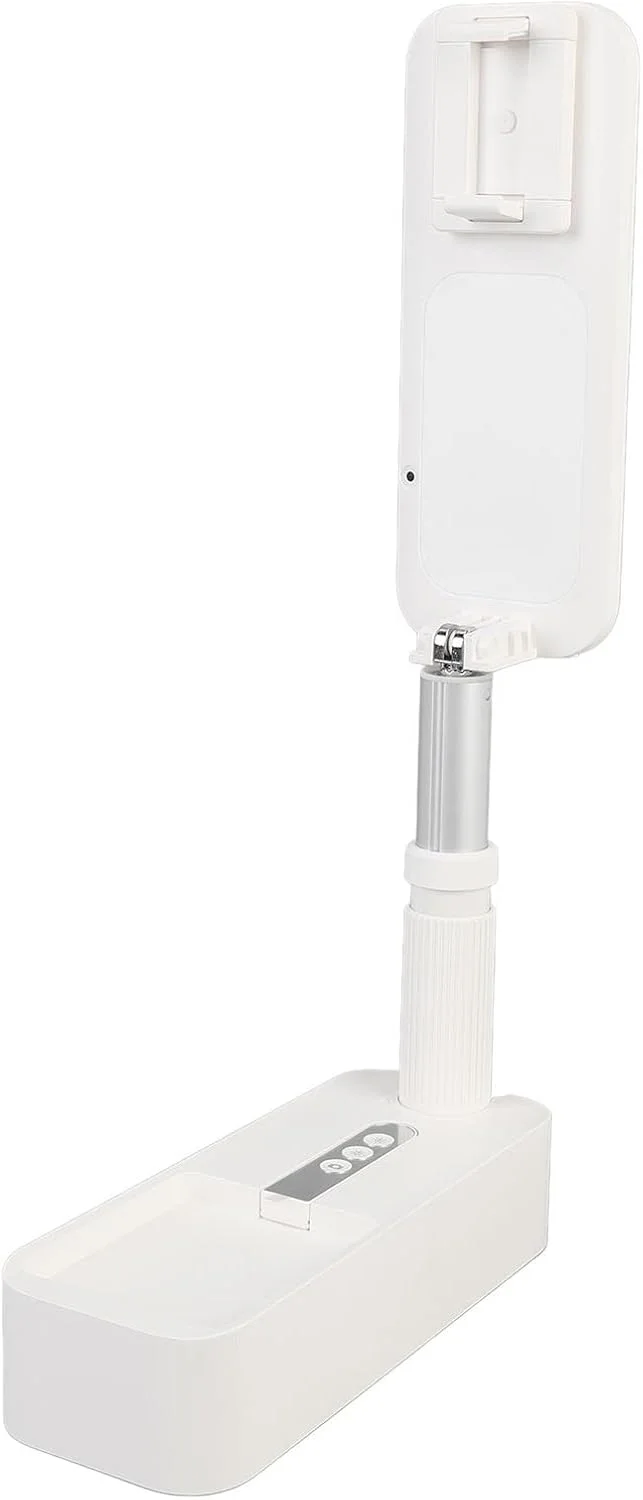 پایه سلفی تلسکوپی با چرخش 360 درجه و نگهدارنده تلفن، پایه تلفن تاشو شارژی، با نور LED و کنترل از راه دور، برای ضبط ویدیو و پخش زنده