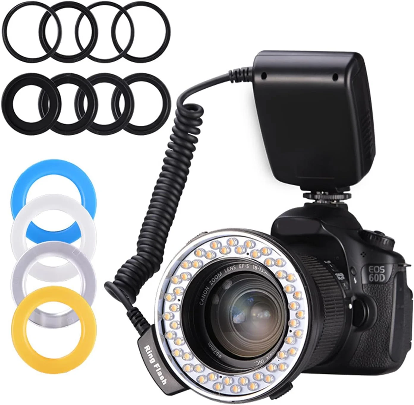 فلاش حلقه ای نور طبیعی برای DSLR با 7 سطح روشنایی قابل تنظیم، کنترلر نمایشگر LCD و سازگاری با دوربین