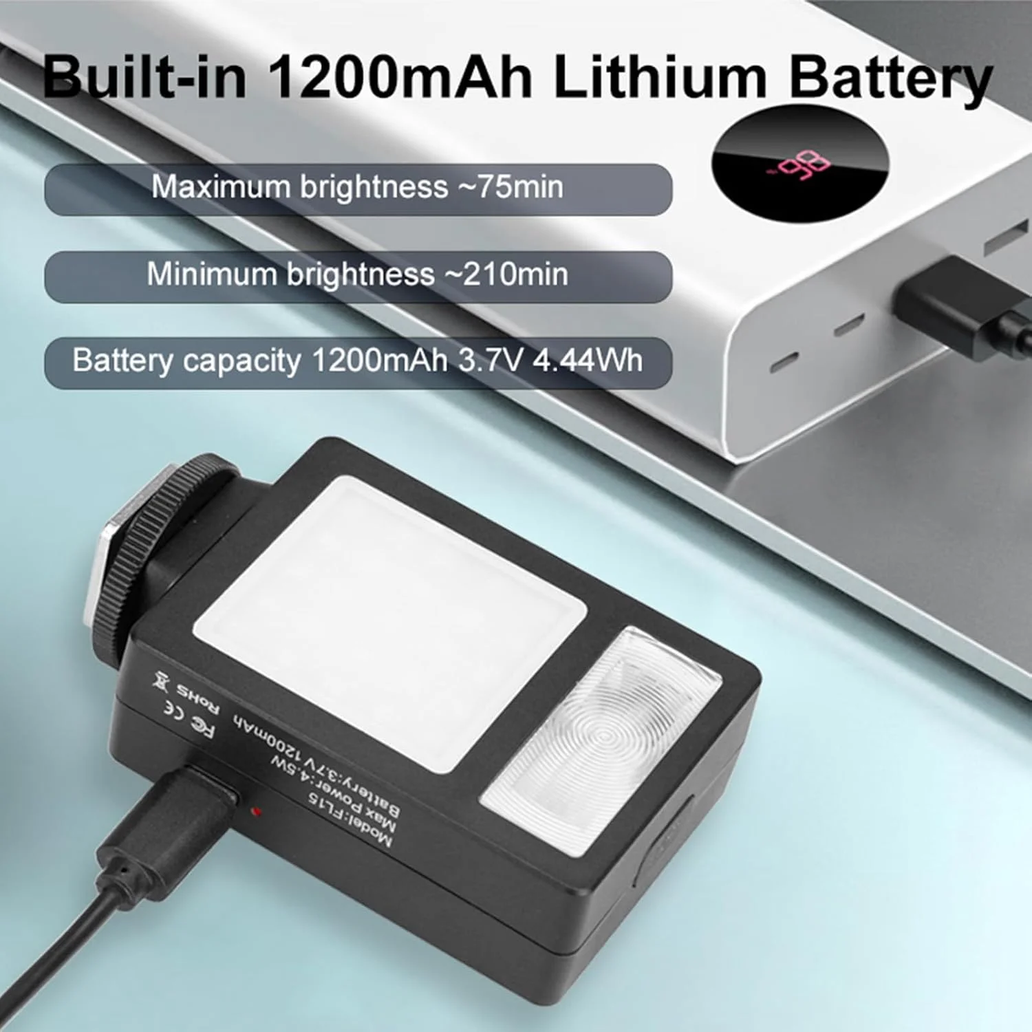 فلاش دوربین Fabater، نور پرکننده کوچک قابل حمل با 5 سطح روشنایی GN10 برای دوربین های کامپکت/بدون آینه/وینتیج فلاش دوربین Fabater، نور پرکننده کوچک قابل حمل با 5 سطح روشنایی GN10 برای دوربین های کامپکت/بدون آینه/وینتیج