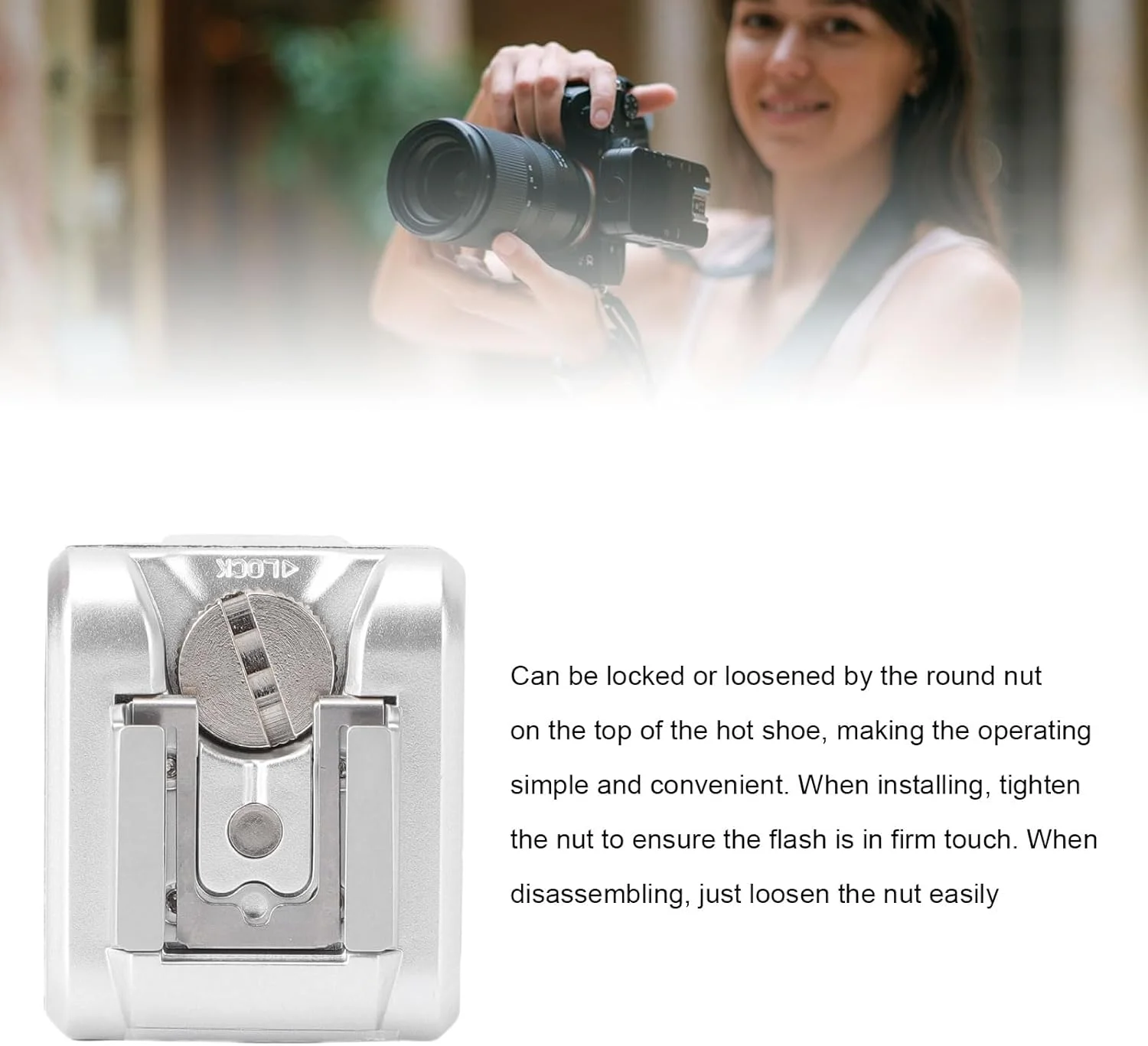 تبدیل کفشک فلاش استاندارد، اتصال لوازم جانبی فلاش دوربین برای NEX-3 C3 F3 NEX-5 NEX 5N 5R 5C 5T (نقره ای)