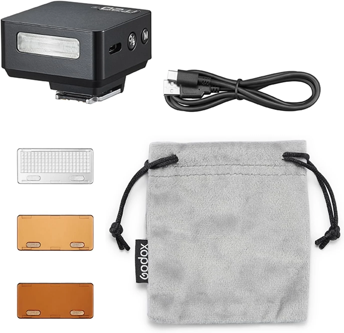 فلاش کوچک دوربین گودکس IT20S برای دوربین سونی با باتری لیتیومی 7.4 ولت / 300 میلی آمپر ساعت به همراه دیفیوزر و فیلتر مغناطیسی، فلاش های IT20S TTL گودکس، زمان بازیافت 1.5 ثانیه